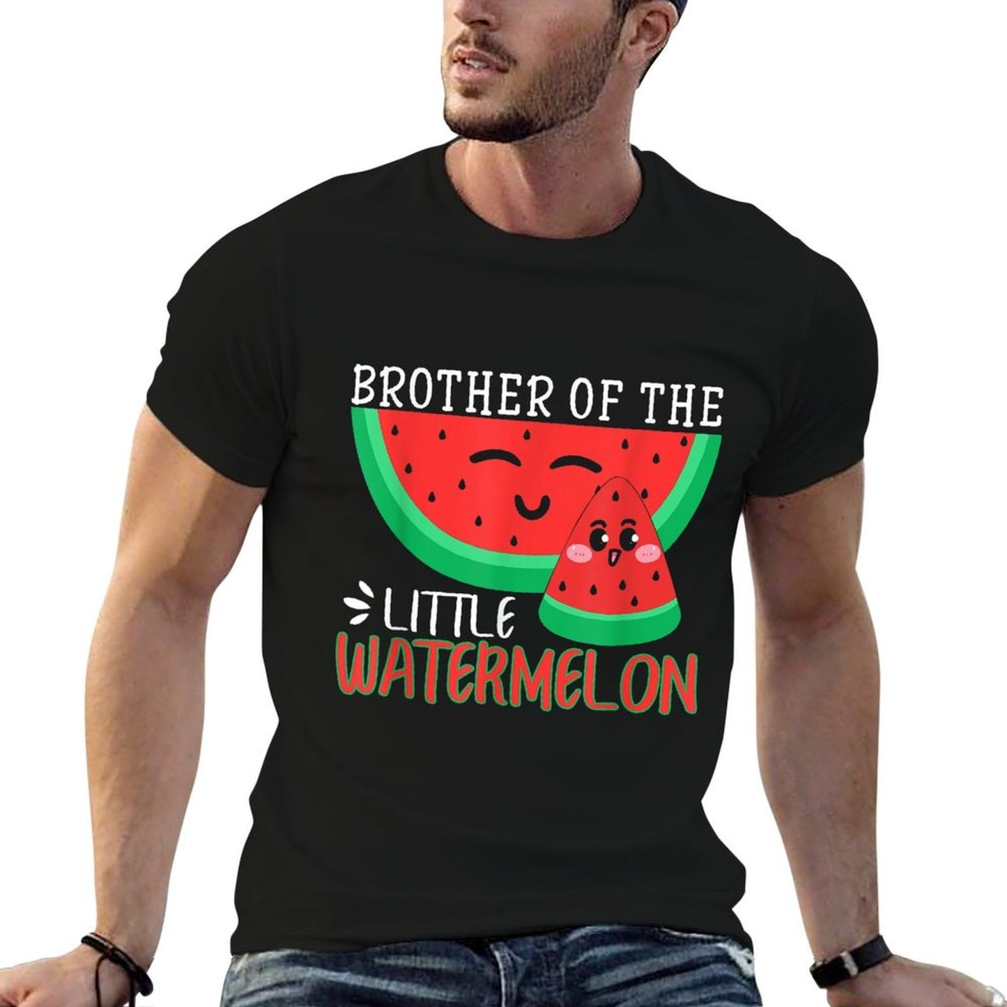Brother Of The Little Watermelon Melon Family Matching Slim-fit Cut T-Shirt