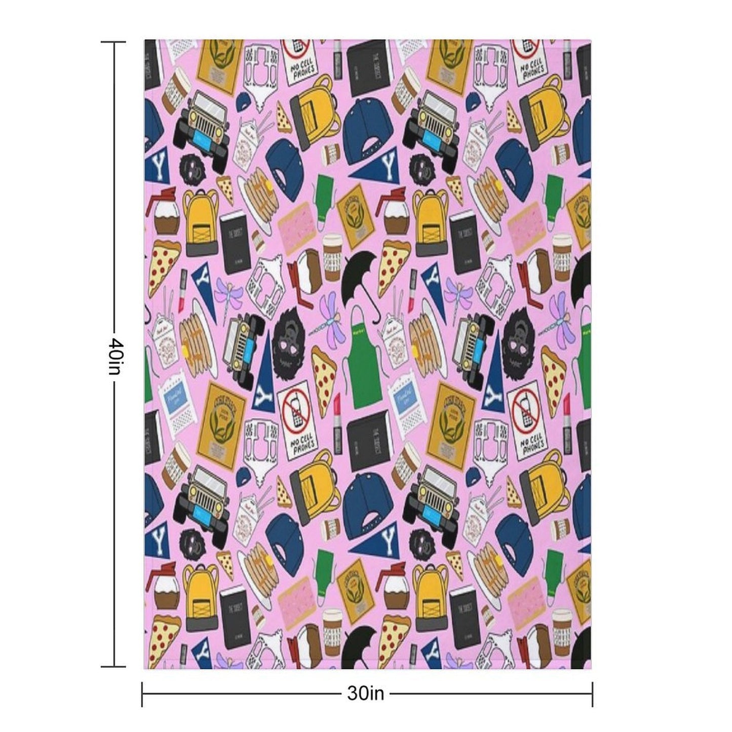 Ultimate Fan Pattern Icons All Over Print Pink Pack Sustainable Throw Blanket