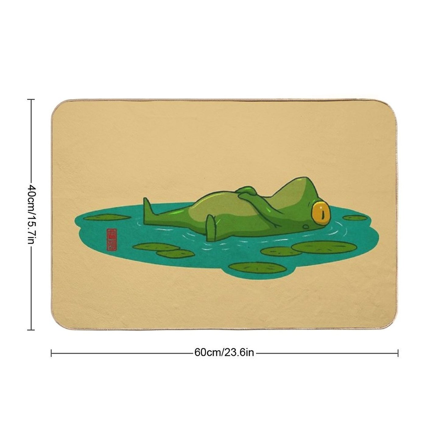 Chill Lilypad Mood Frog Dirt-Trapping Bath Mat