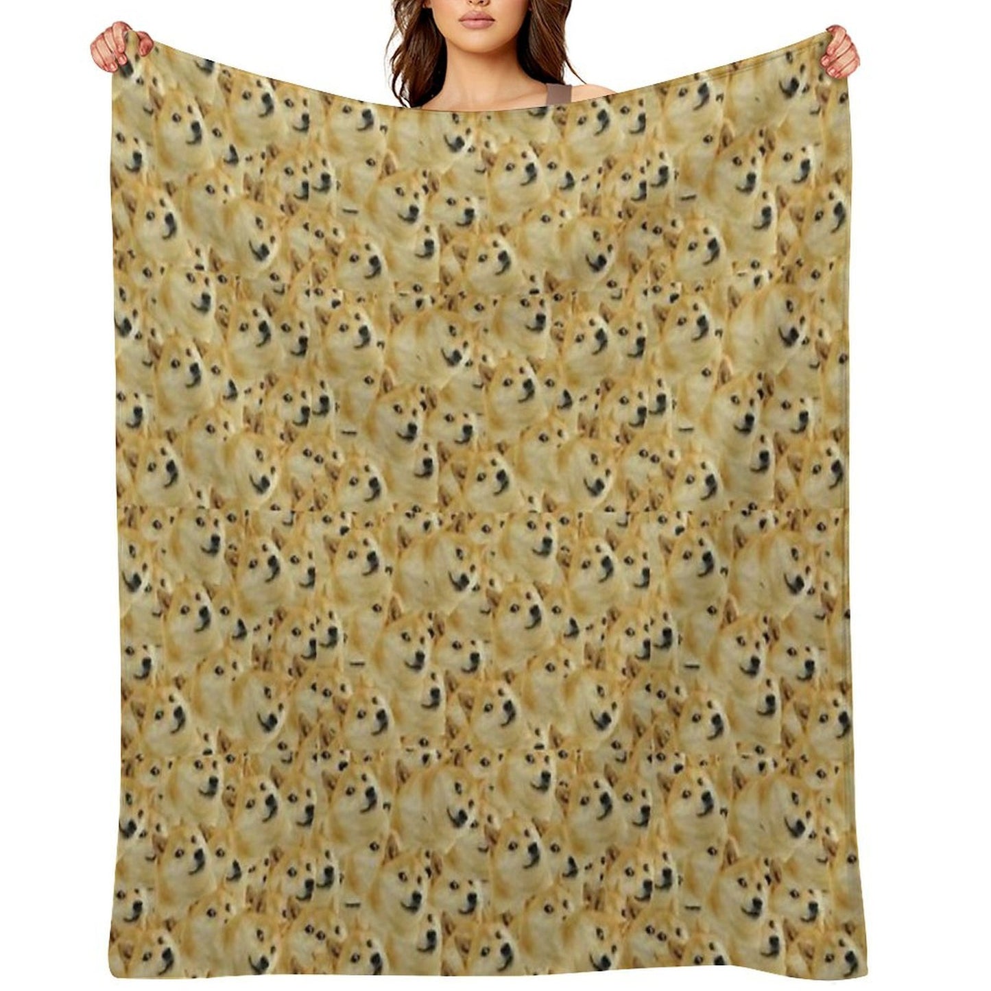 Doge Meme Machine-washable Throw Blanket