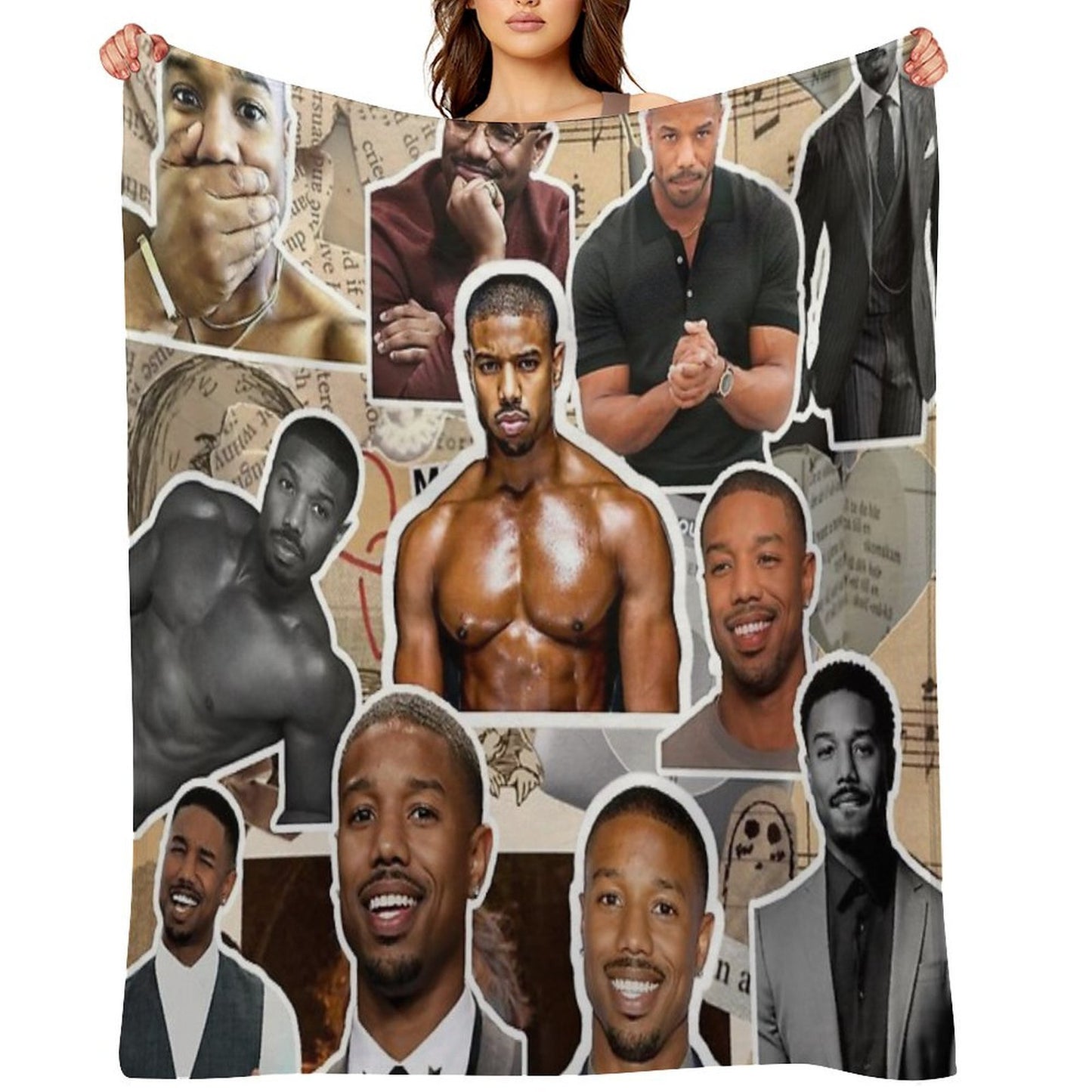 Michael B Jordan Photo Collage All-season Throw Blanket