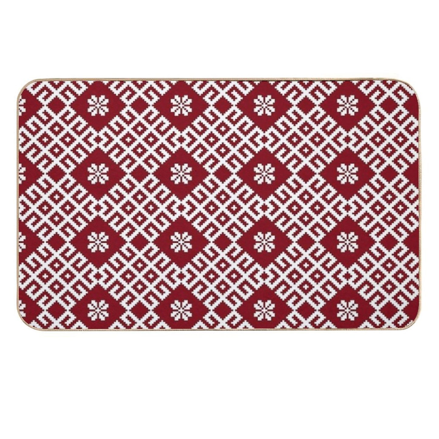 Latvian Traditional Pattern Toxin-Free Bath Mat