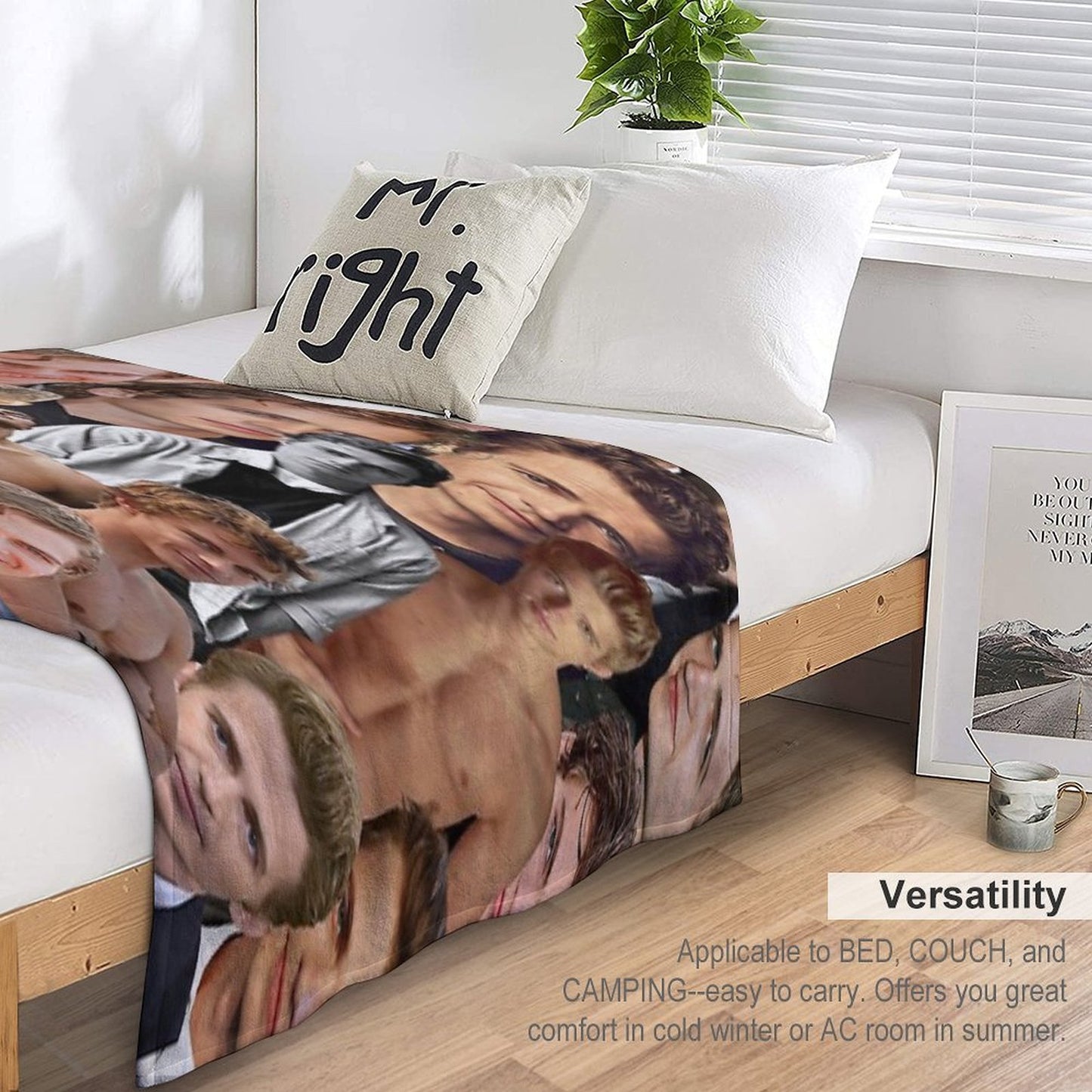 Hayden Christensen Photo Collage Machine-washable Throw Blanket