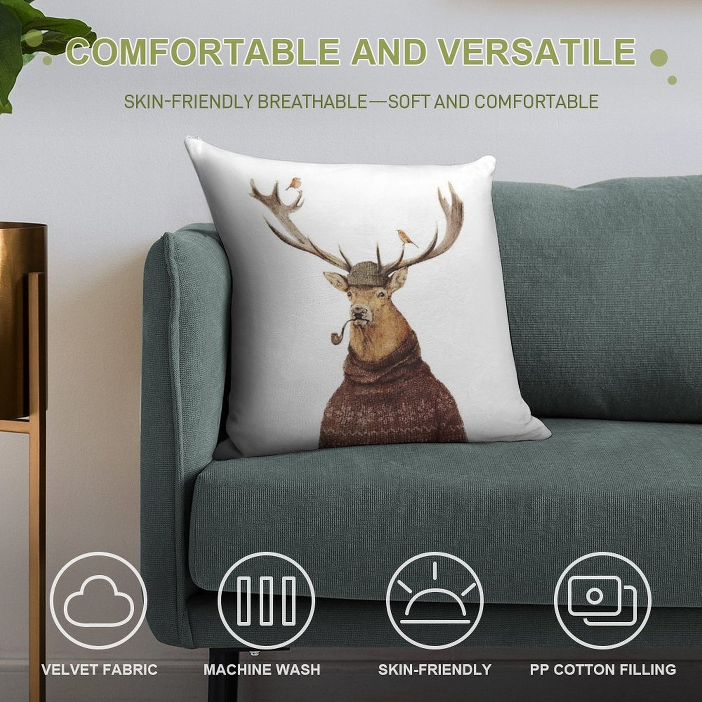 Wild Thinking Soft Reinforced Edging Throw Pillow