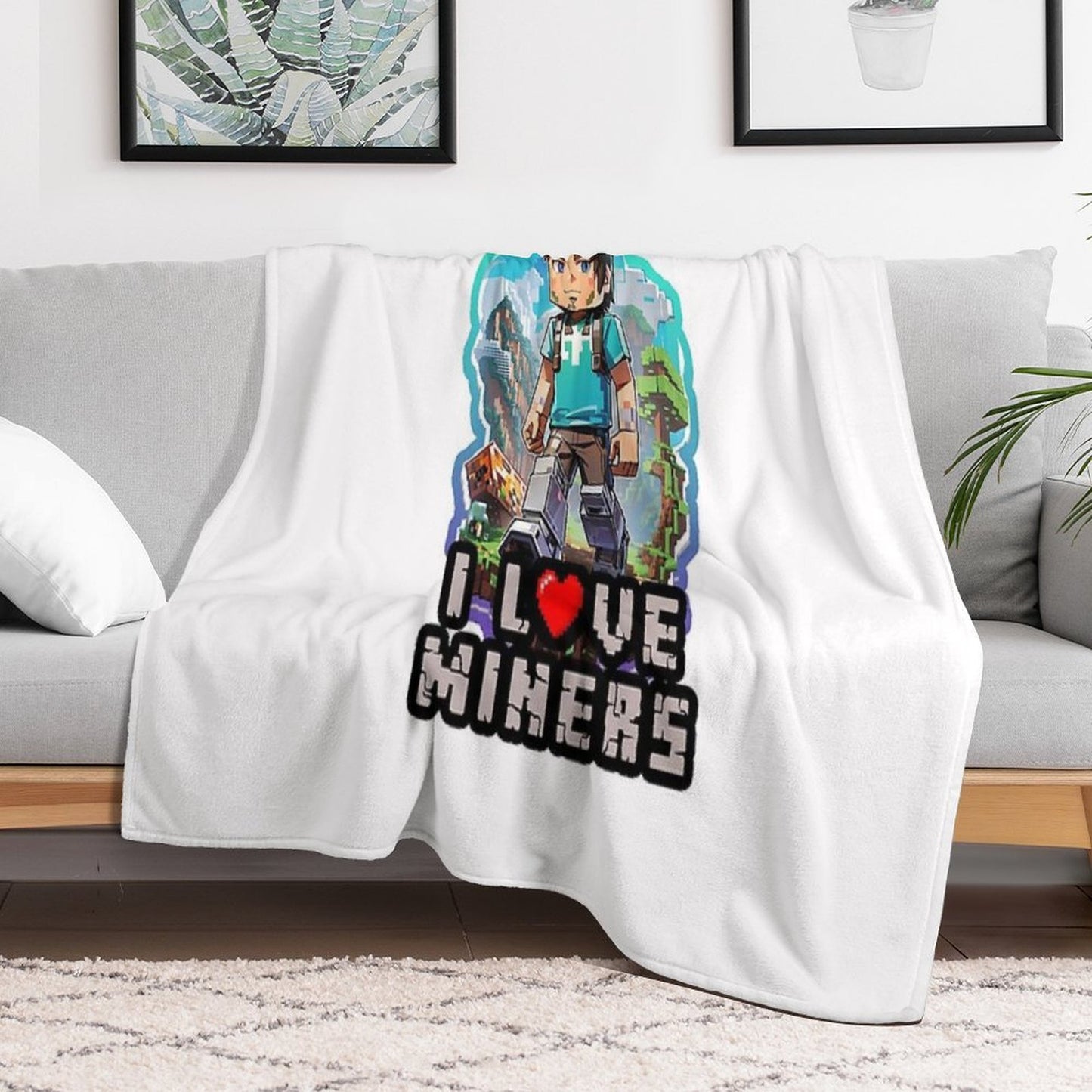 I Love Miners Premium Throw Blanket
