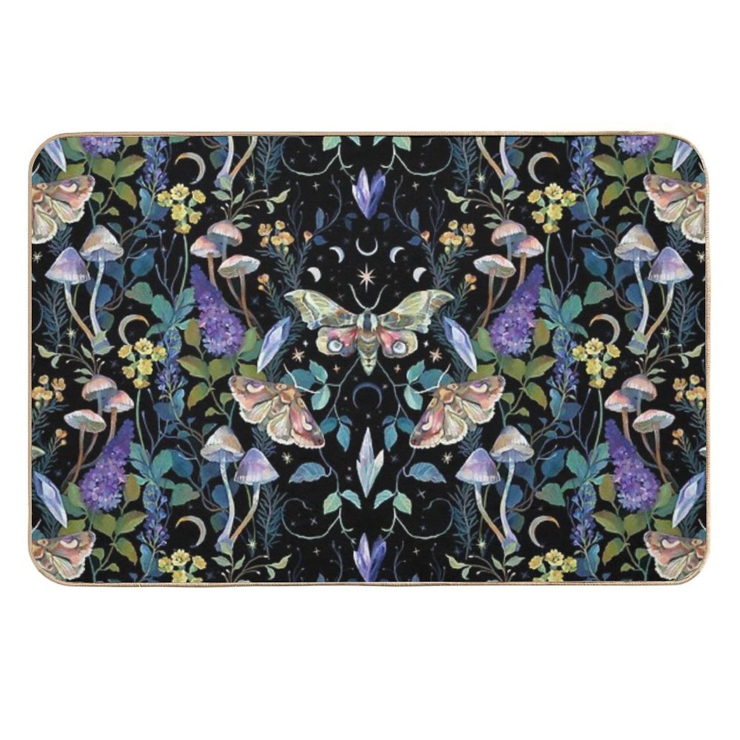 Crystal Moth Mushroom Absorbent Bath Mat
