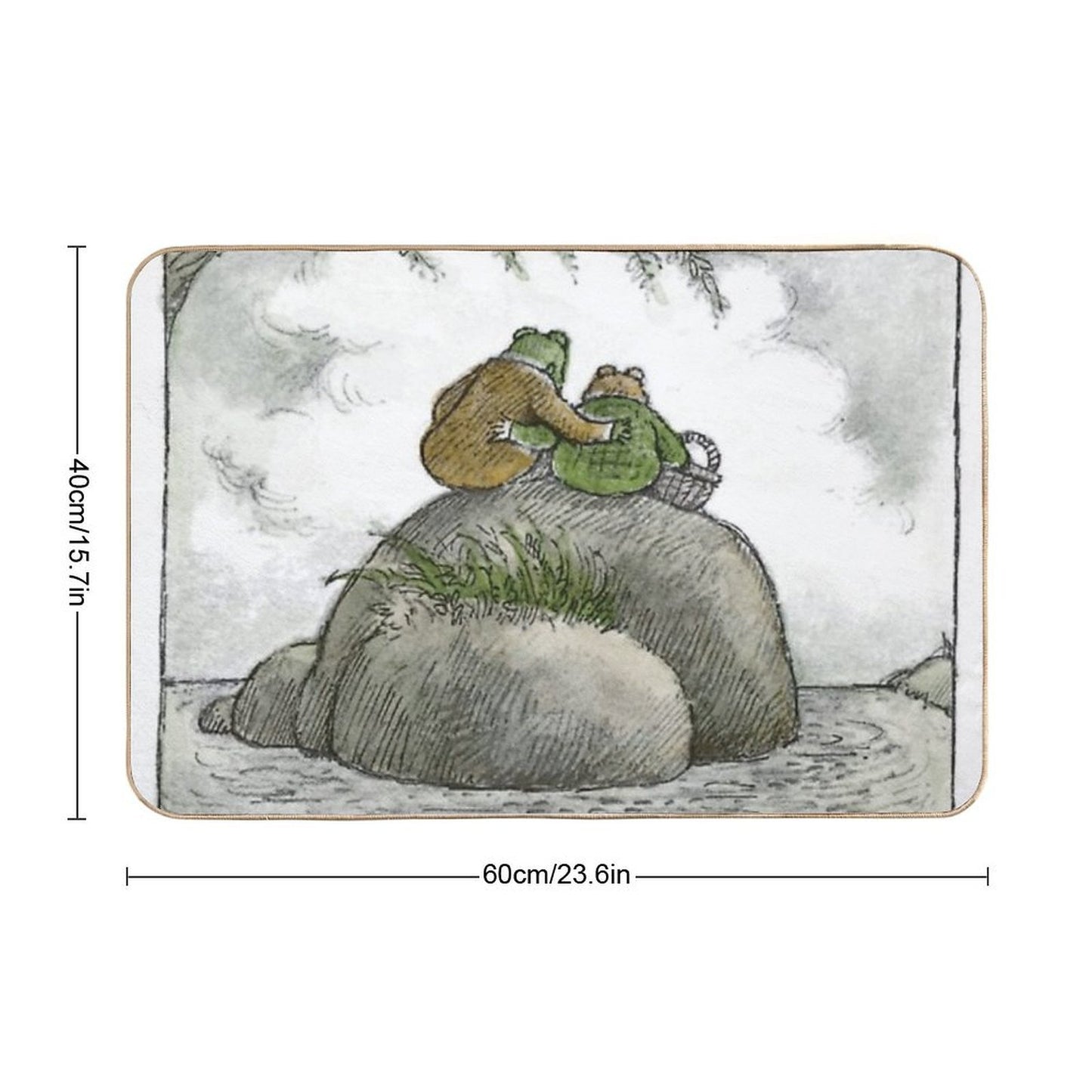 Frog And Toad on The Water Repositionable Bath Mat