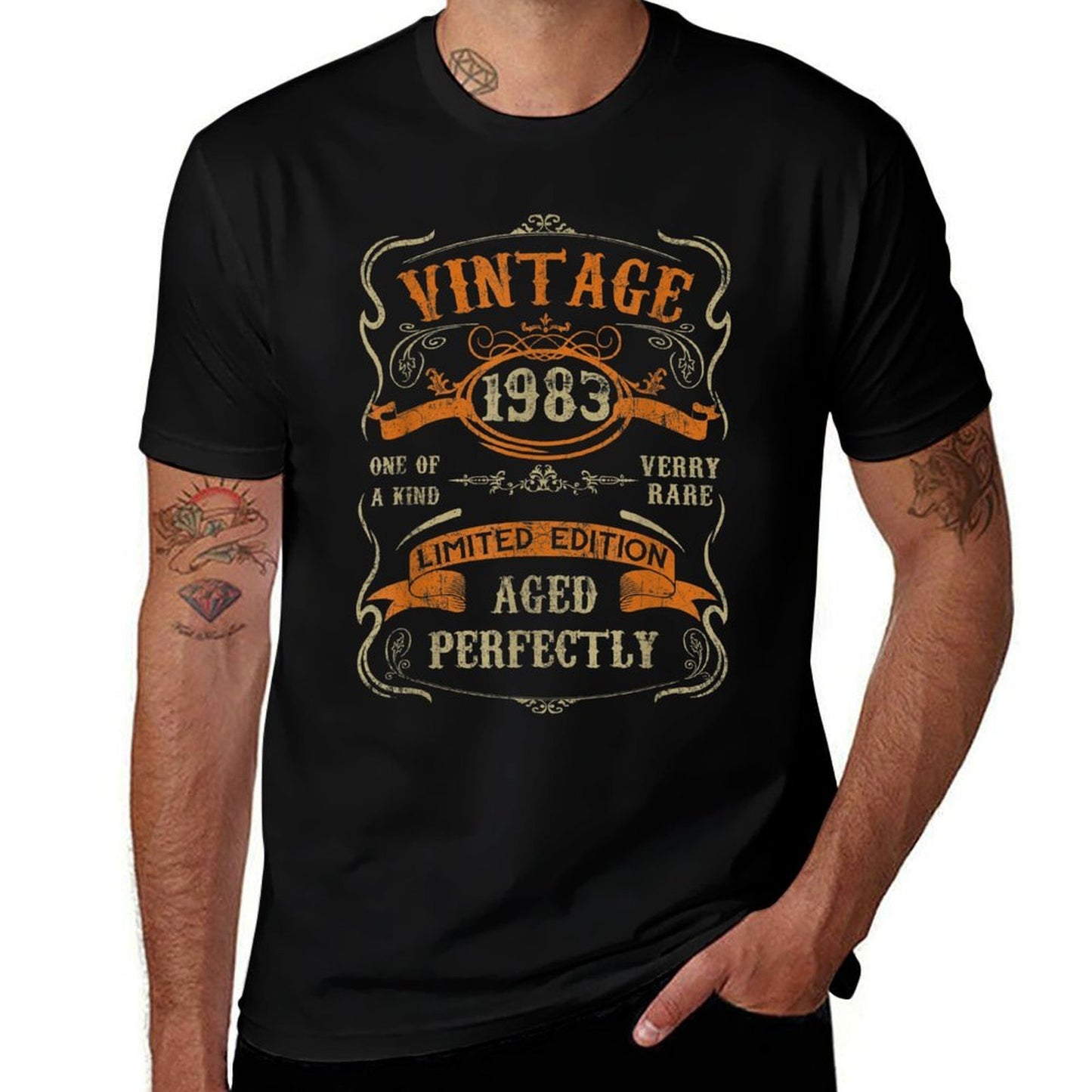 40 Year Old Men Vintage 1983 Limited Edition 40th Birthday Heathered Texture T-Shirt