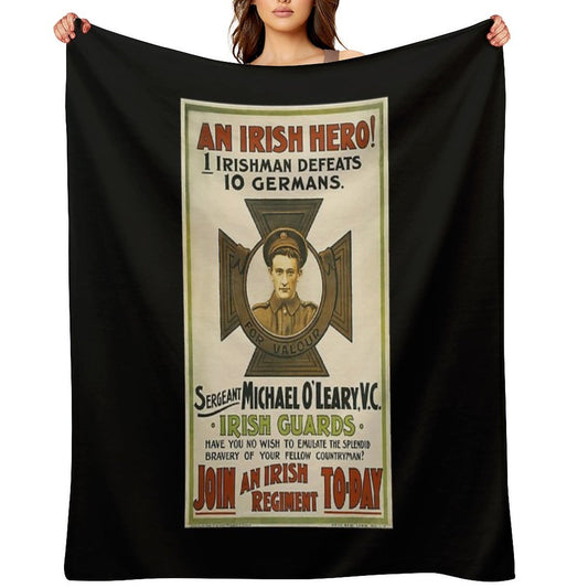 Vintage Poster Restored - Ireland (Irish Guards) Multi-functional Throw Blanket