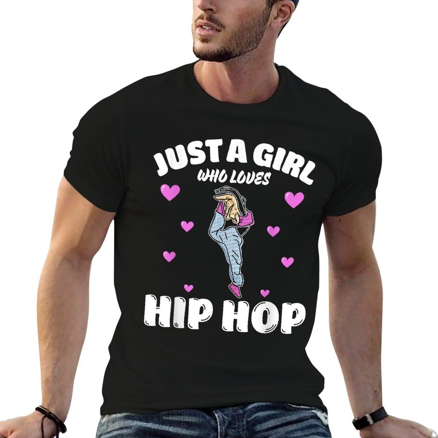 Just A Girl Who Loves Hip Hop, Music Lover  Cotton T-Shirt