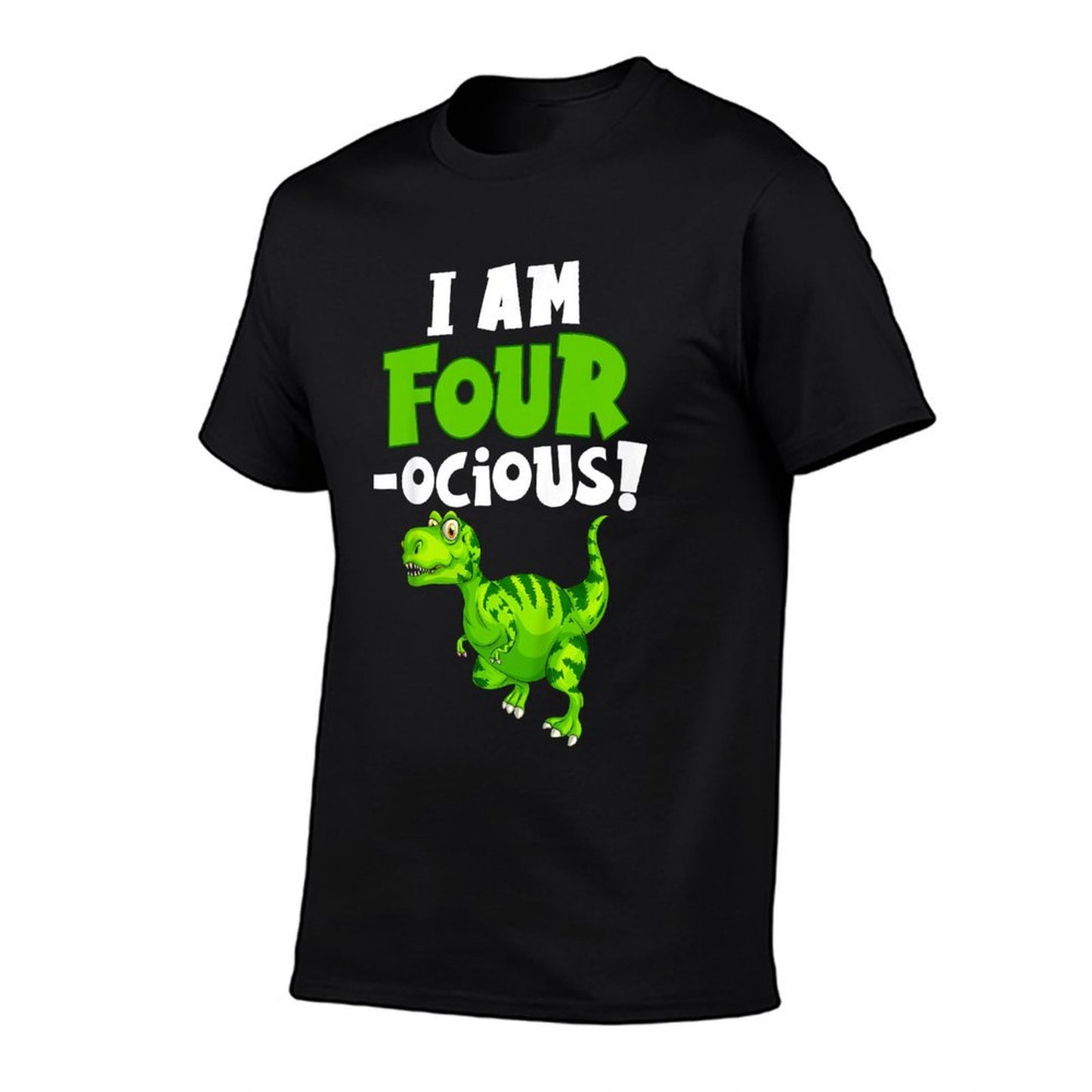 Kids I'm Four-Ocious Green Dinosaur 4 Years Old Boys Wrinkle-resistant T-Shirt
