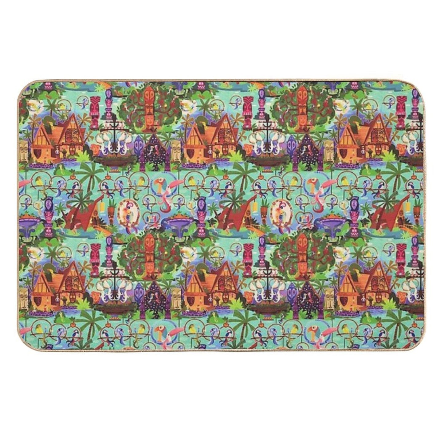 The ORIGINAL Enchanted Tiki Room Collage Durable Bath Mat