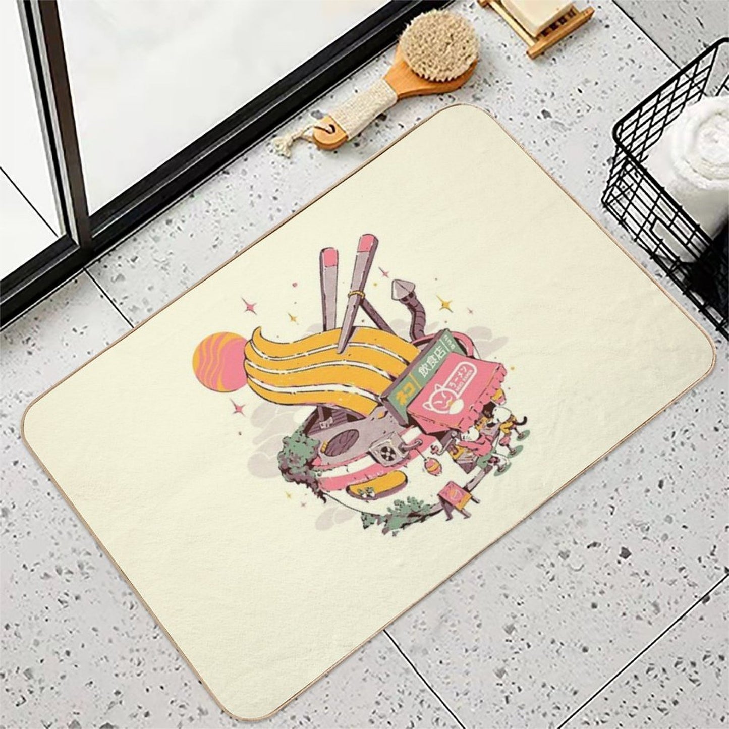 Ramen Bowl Restaurant Pet-Safe Bath Mat