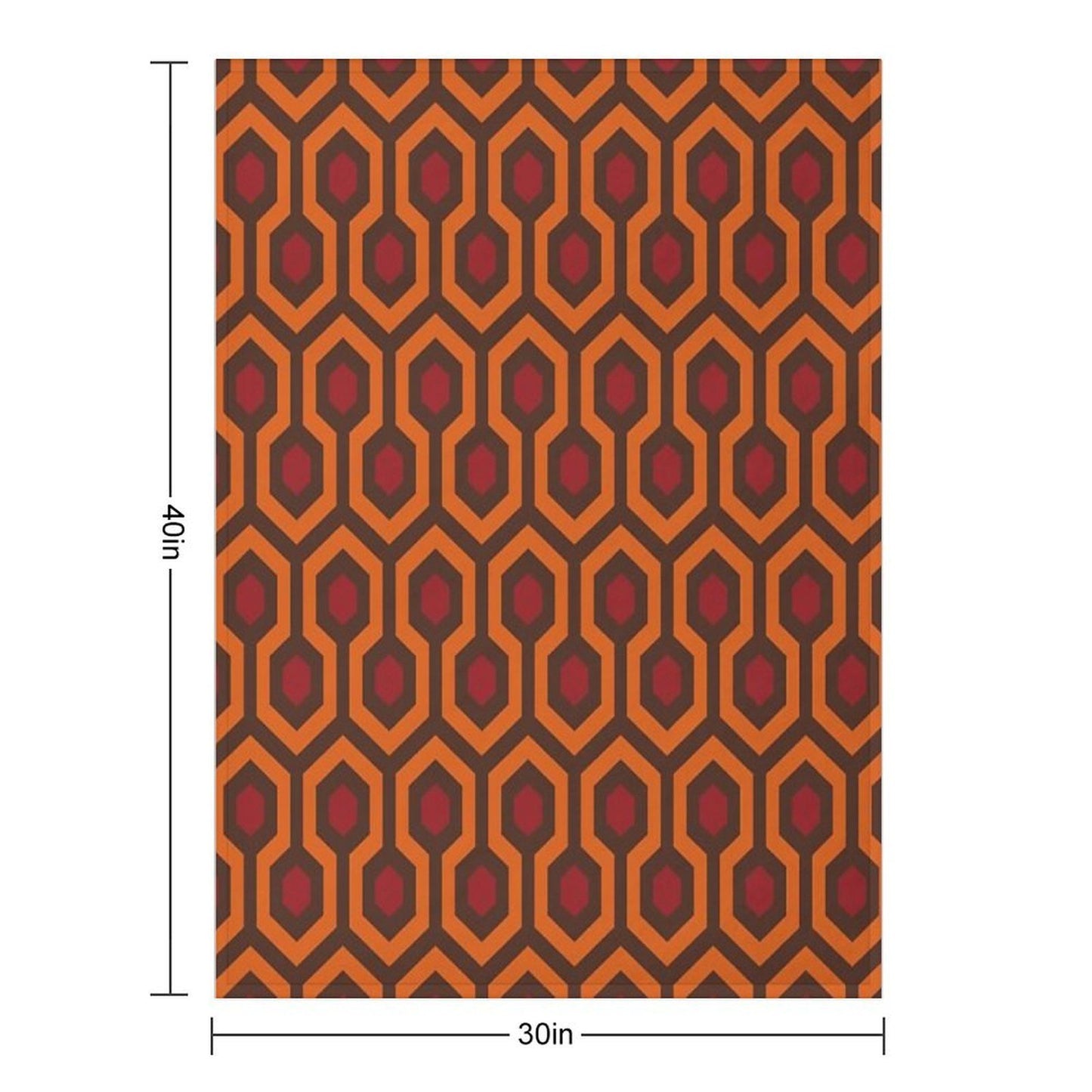 Geometric Pattern Looped Hexagons OrangeRedBrown Multi-functional Throw Blanket
