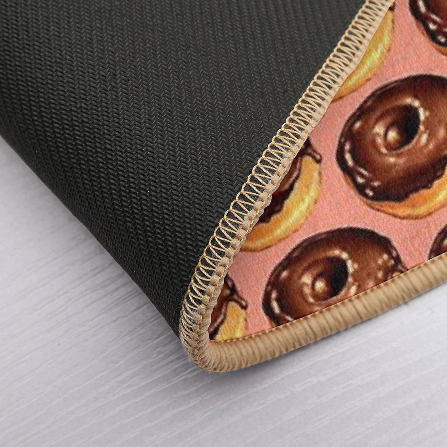 Chocolate Donut Pattern - Pink Easy To Clean Bath Mat