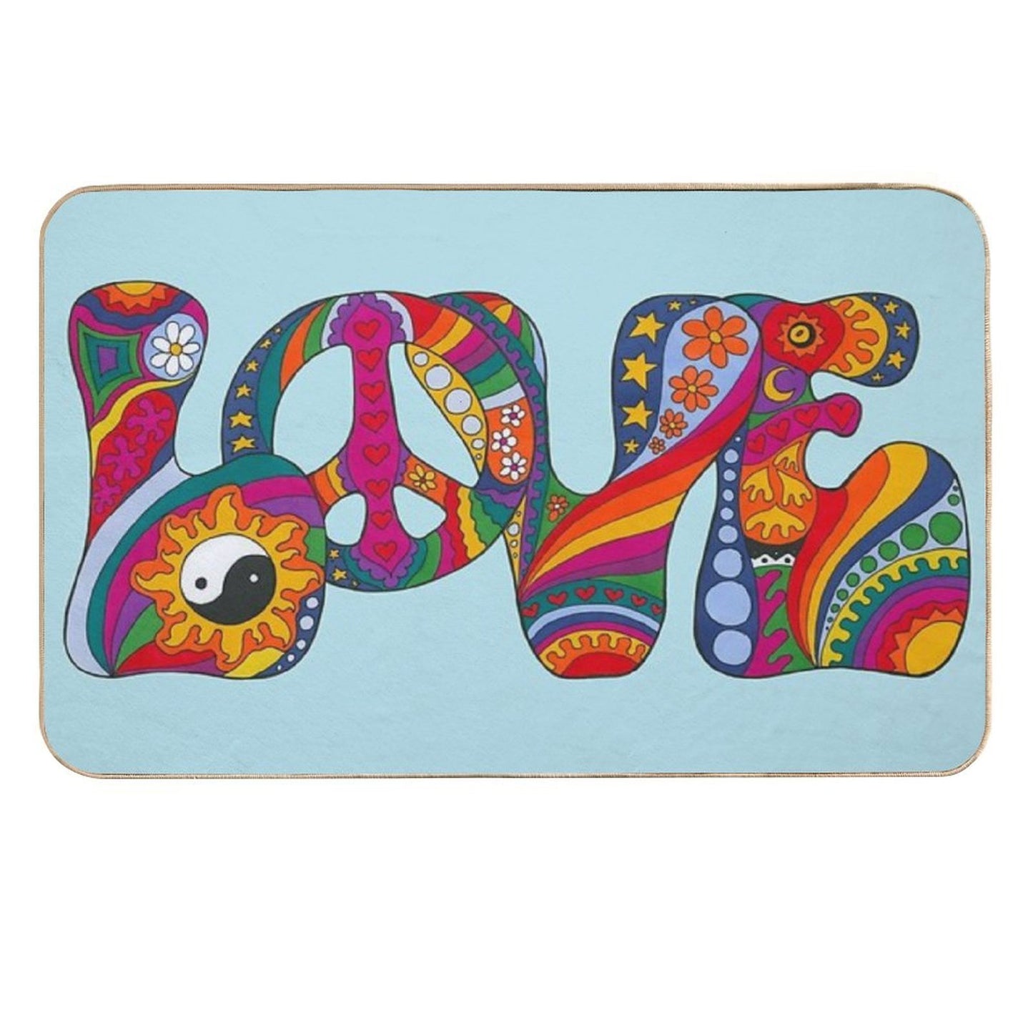 Psychedelic Love Rapid-Drying Bath Mat