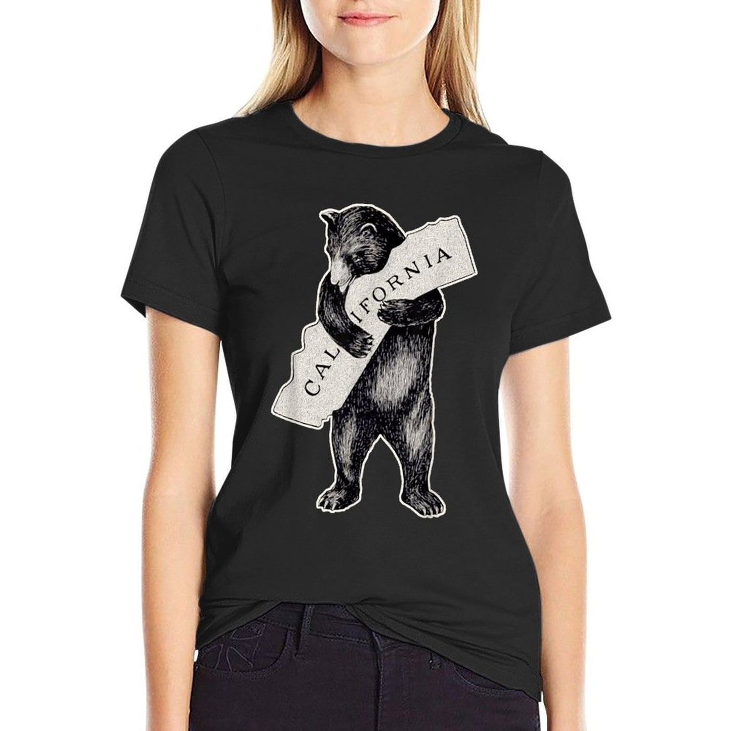 I Love California Art-Retro Vintage Cali Pride Bear Stretchy T-Shirt