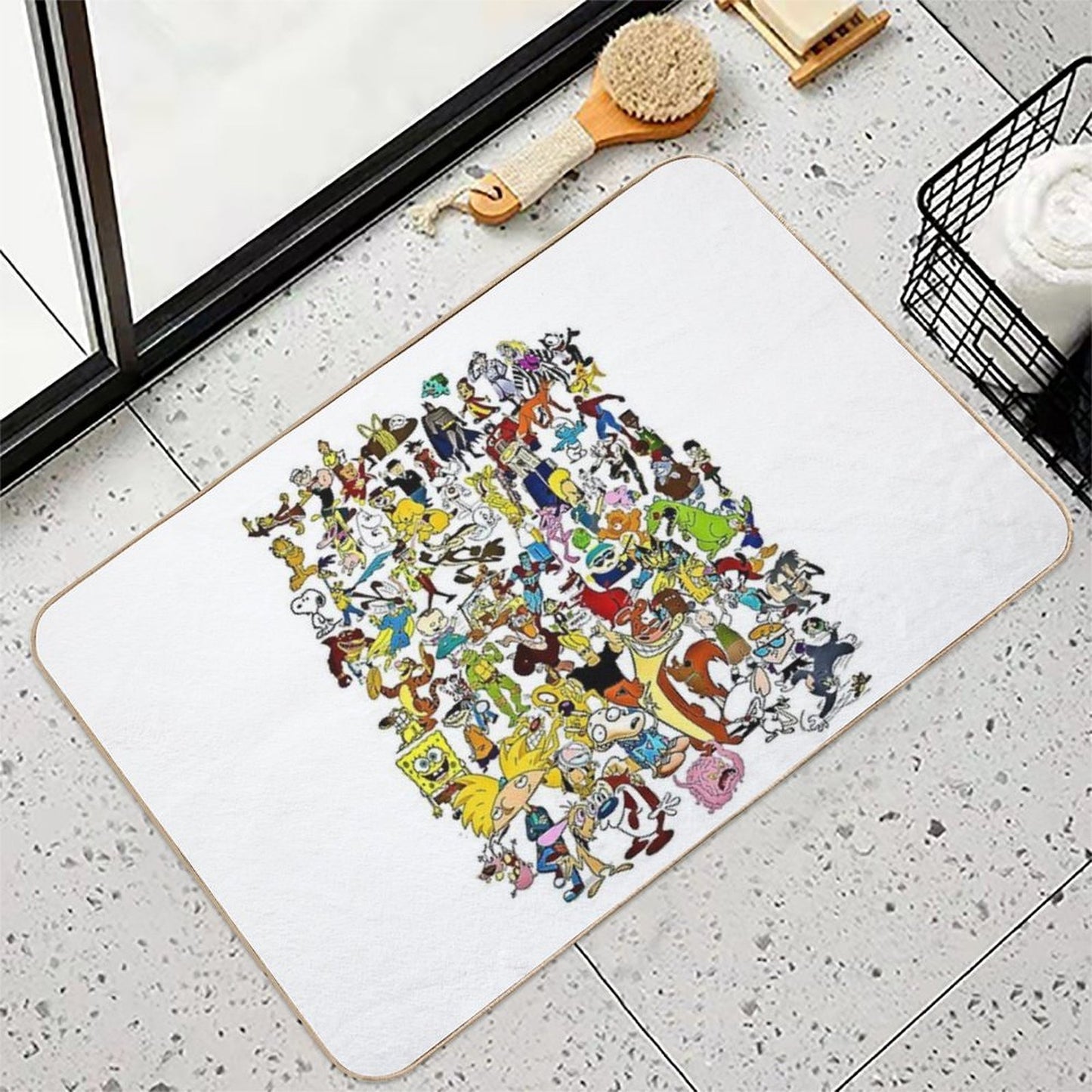 90s Cartoons 80s Classic Tv Kids Eco-Friendly Bath Mat