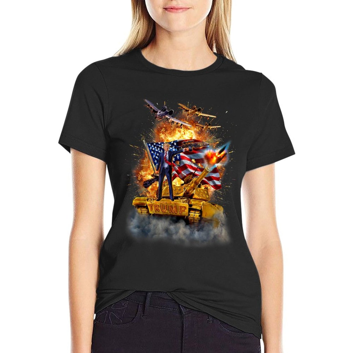 T-Shirt, United States President Donald Trump Epic Battle Summer-ready Fabric T-Shirt