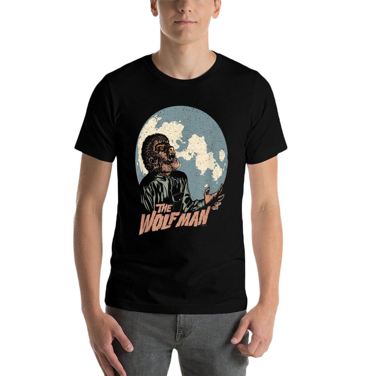 Universal Monsters Wolfman Moon Heathered Texture T-Shirt