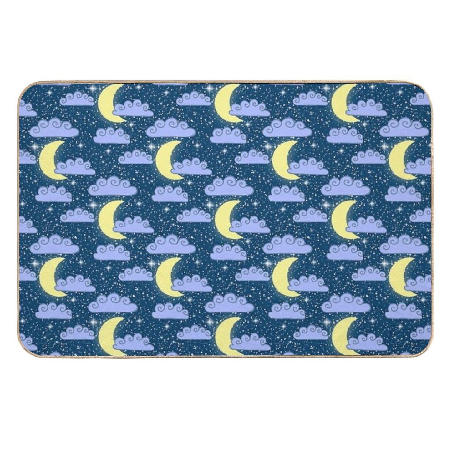 Dreamy Night Sky Pattern Fade-Resistant Bath Mat
