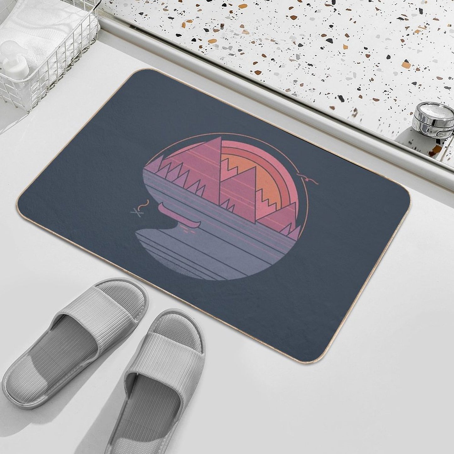 The Mountains Are Calling Long-Lasting Bath Mat