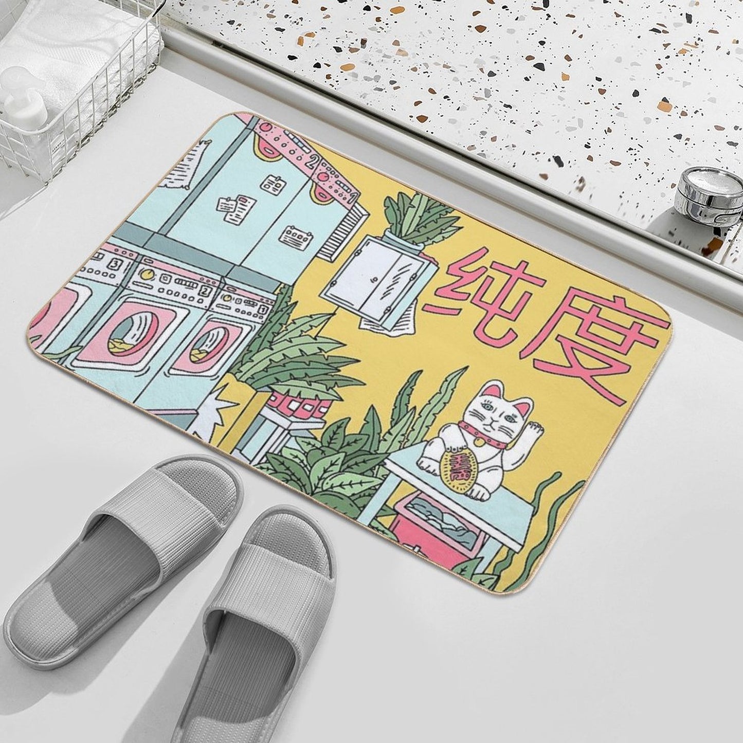 MANEKI WASH GREEN Eco-Friendly Bath Mat