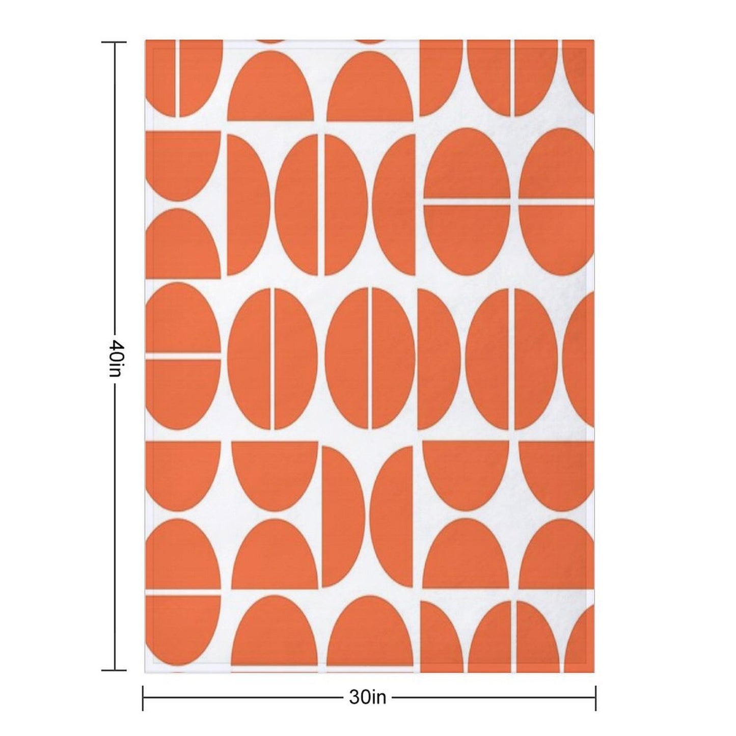 Mid-Century Modern Geometric Orange All-season Throw Blanket