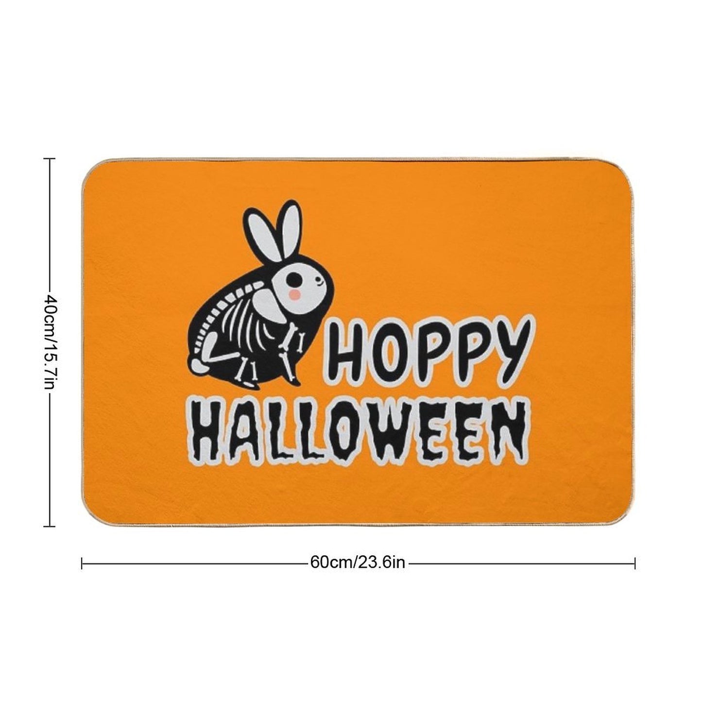 Hoppy Halloween, Cute Skeleton Rabbit Halloween Pun Toxin-Free Bath Mat