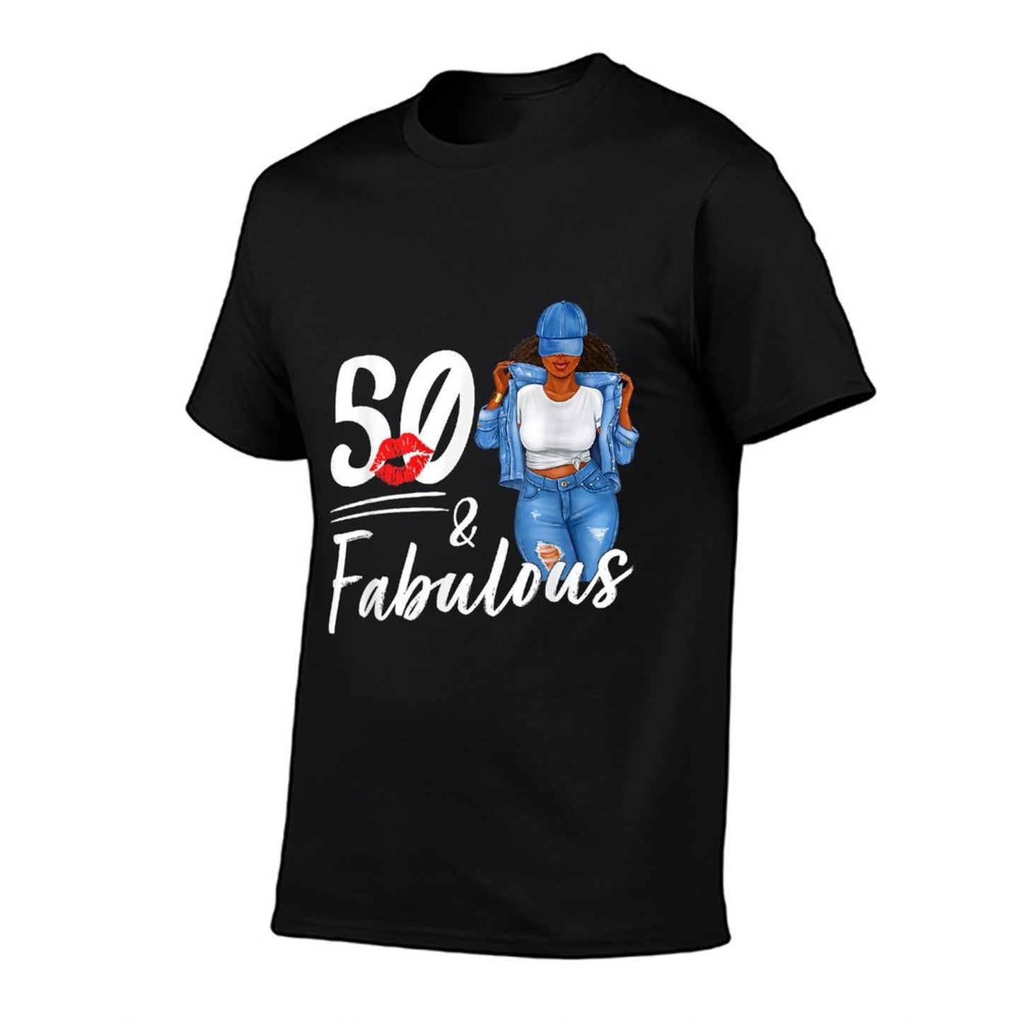 50 And Fabulous 50 Years Old 50th Birthday for Women Melanin Slim-fit Cut T-Shirt