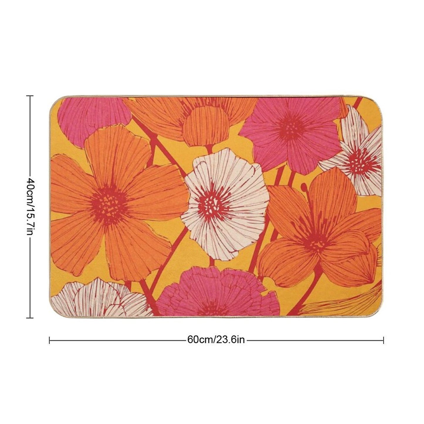 Summer Flowers High-Traffic Bath Mat