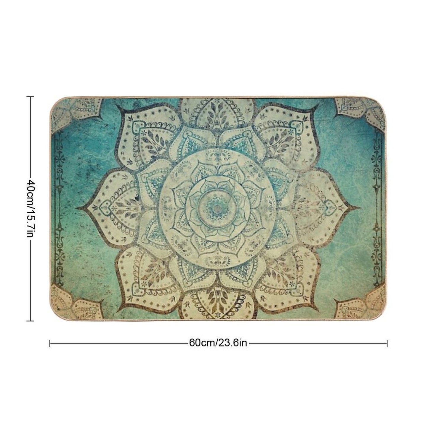 Faded Indian Mandala Vintage Meditation Mandala Odorless Bath Mat