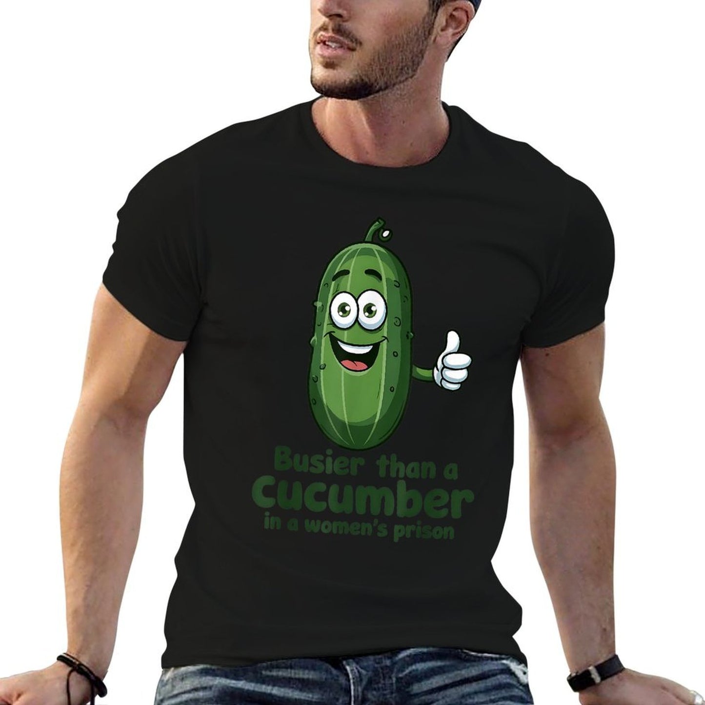 Funny Cucumber Womens Prison Adult Inappropriate Graphic Breathable T-Shirt