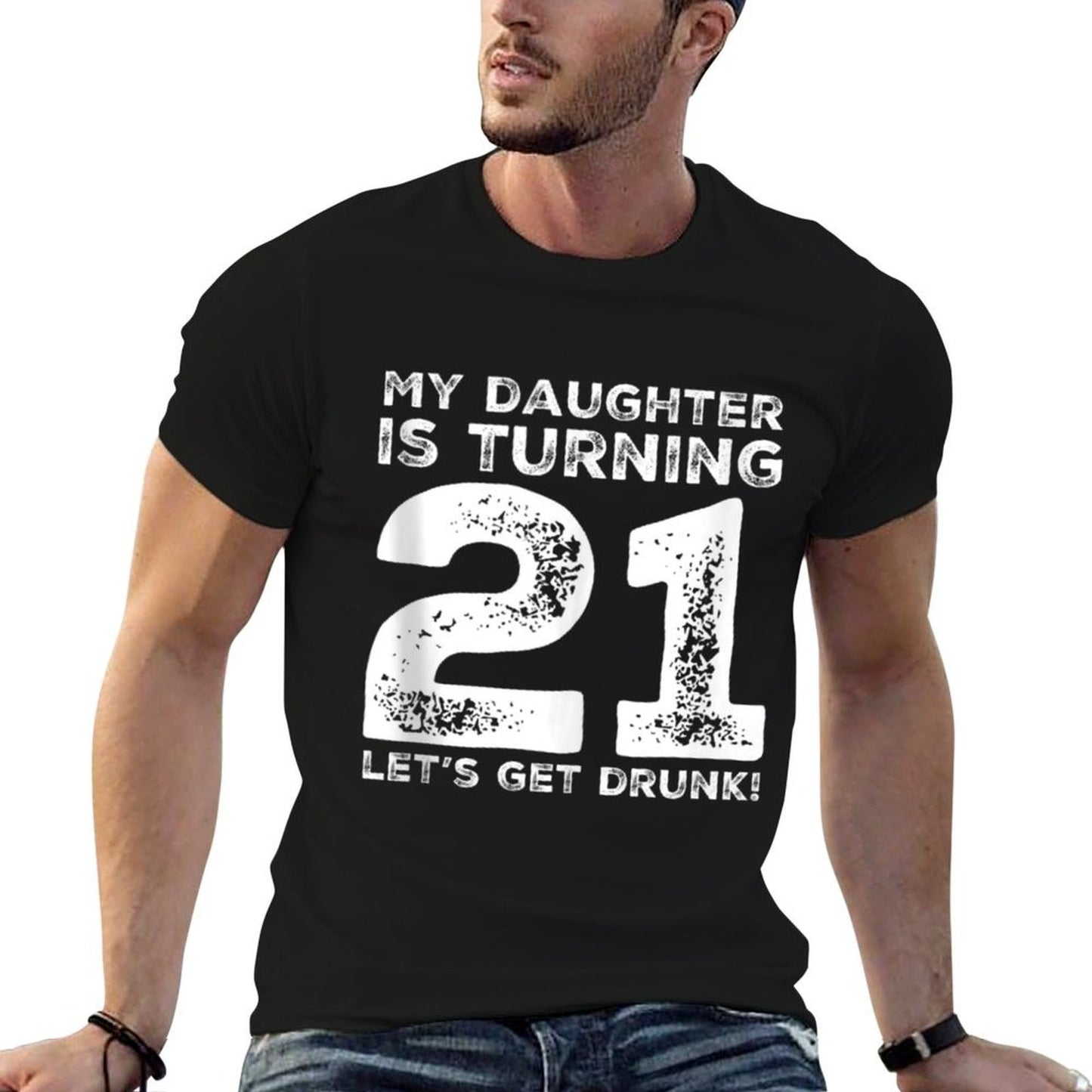 21st Birthday Dad Mom 21 Year Old Daughter Gift Family Squad Cotton T-Shirt