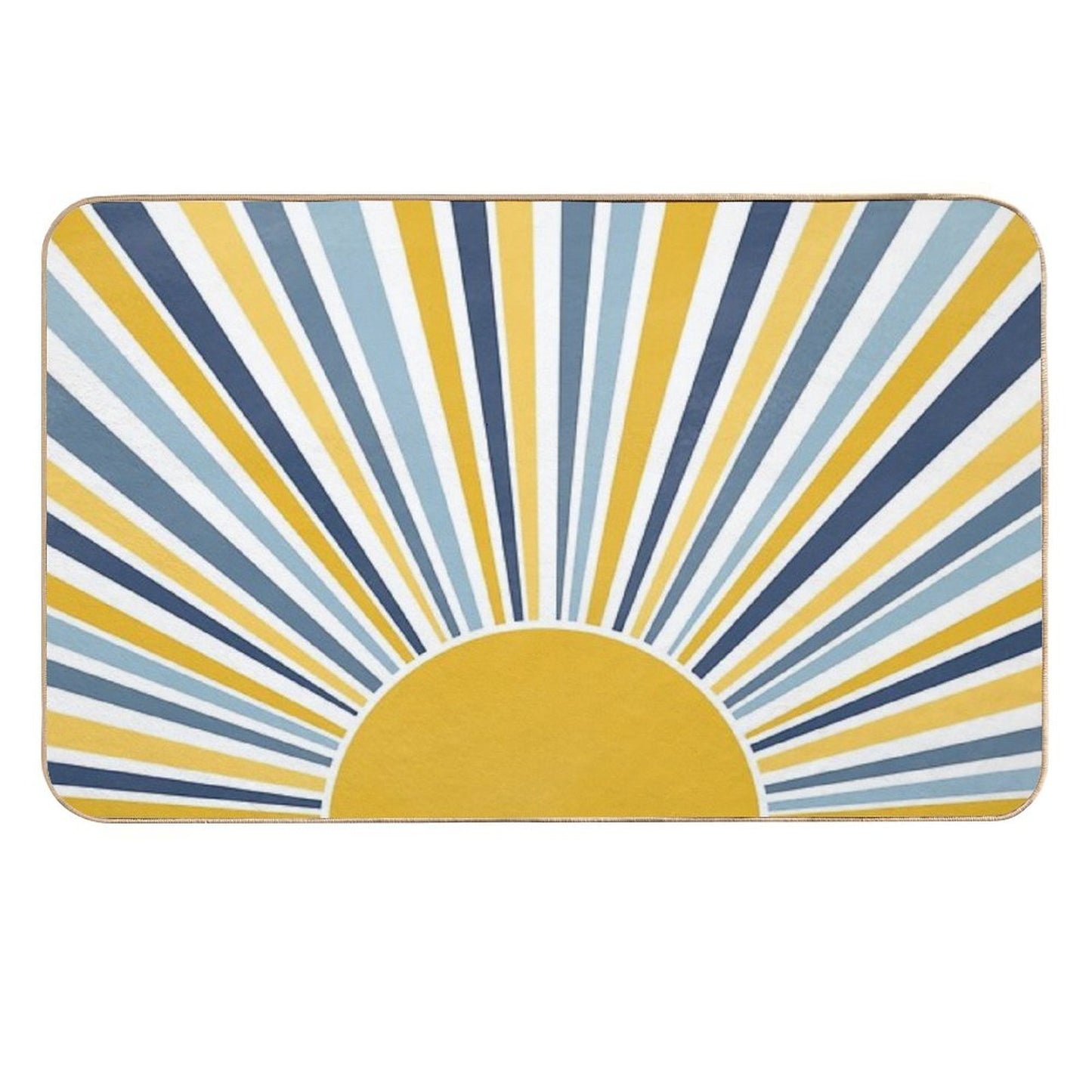 Blue And Yellow Sun, Sunrise Eco-Friendly Bath Mat