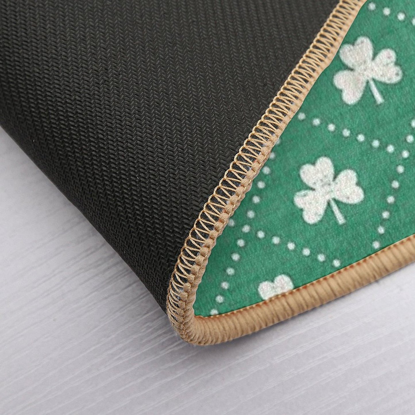 Shamrock On! - Emerald Green Background Repositionable Bath Mat