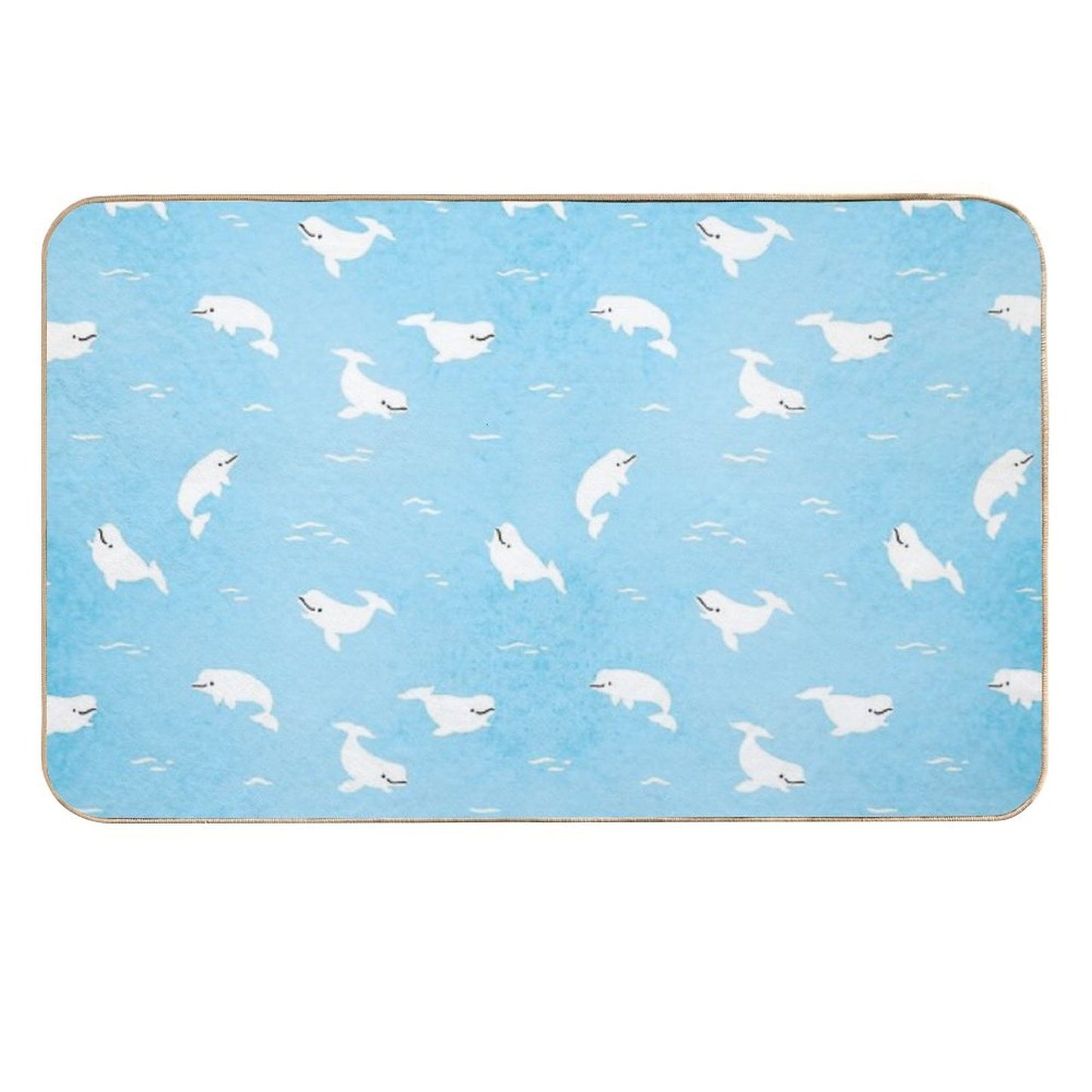 Beluga Whale Dirt-Trapping Bath Mat