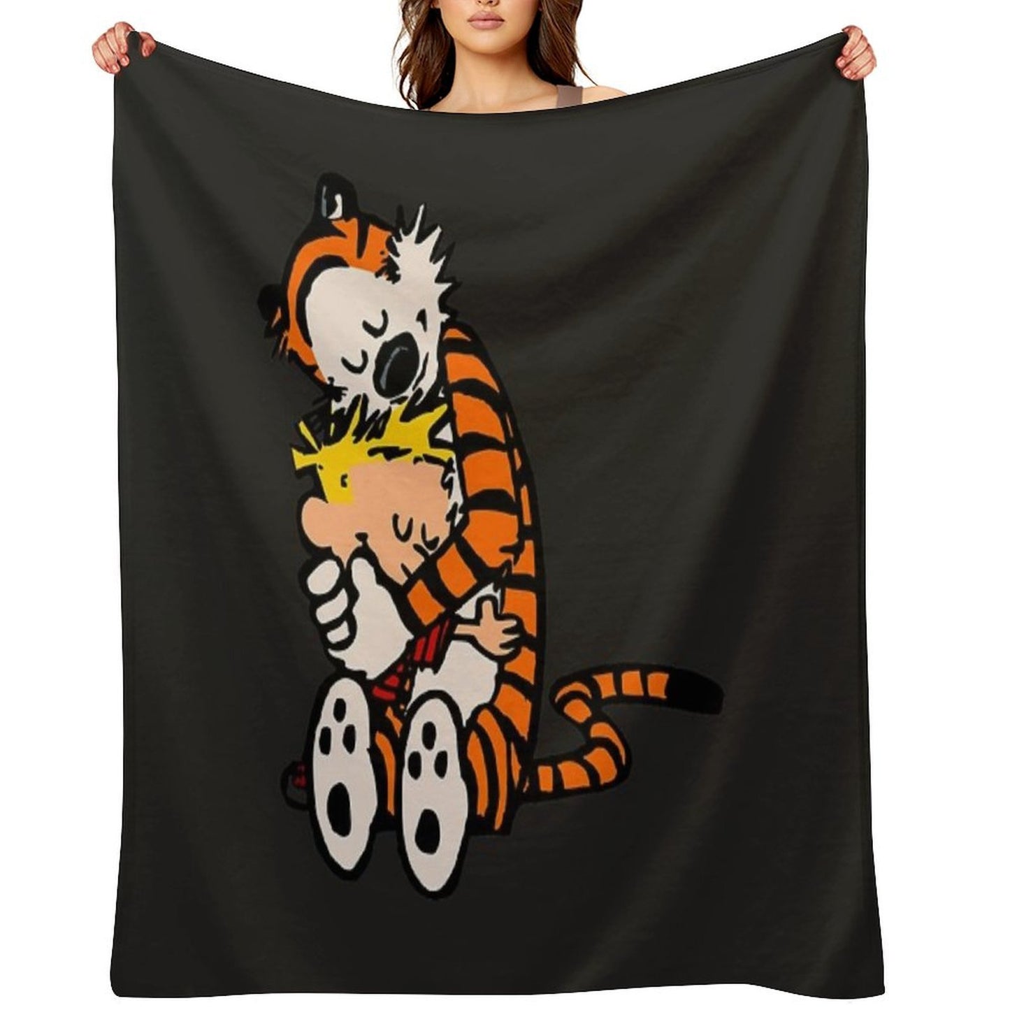 Calvin And Hobbes Had Funy Hug Lightweight Throw Blanket