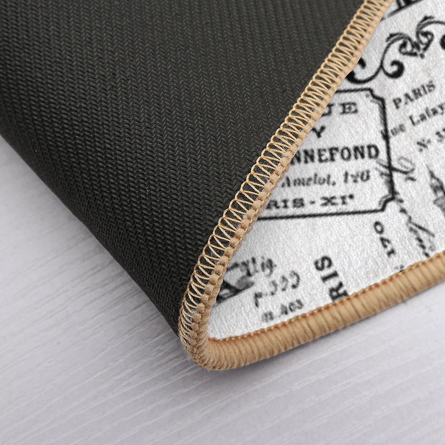 Vintage Paris Black And White Nostalgic Pattern Eco-Friendly Bath Mat
