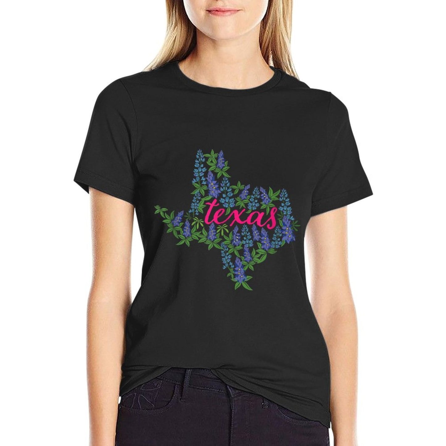 Texas Bluebonnet - Floral Texas - Texas Moisture-wicking T-Shirt