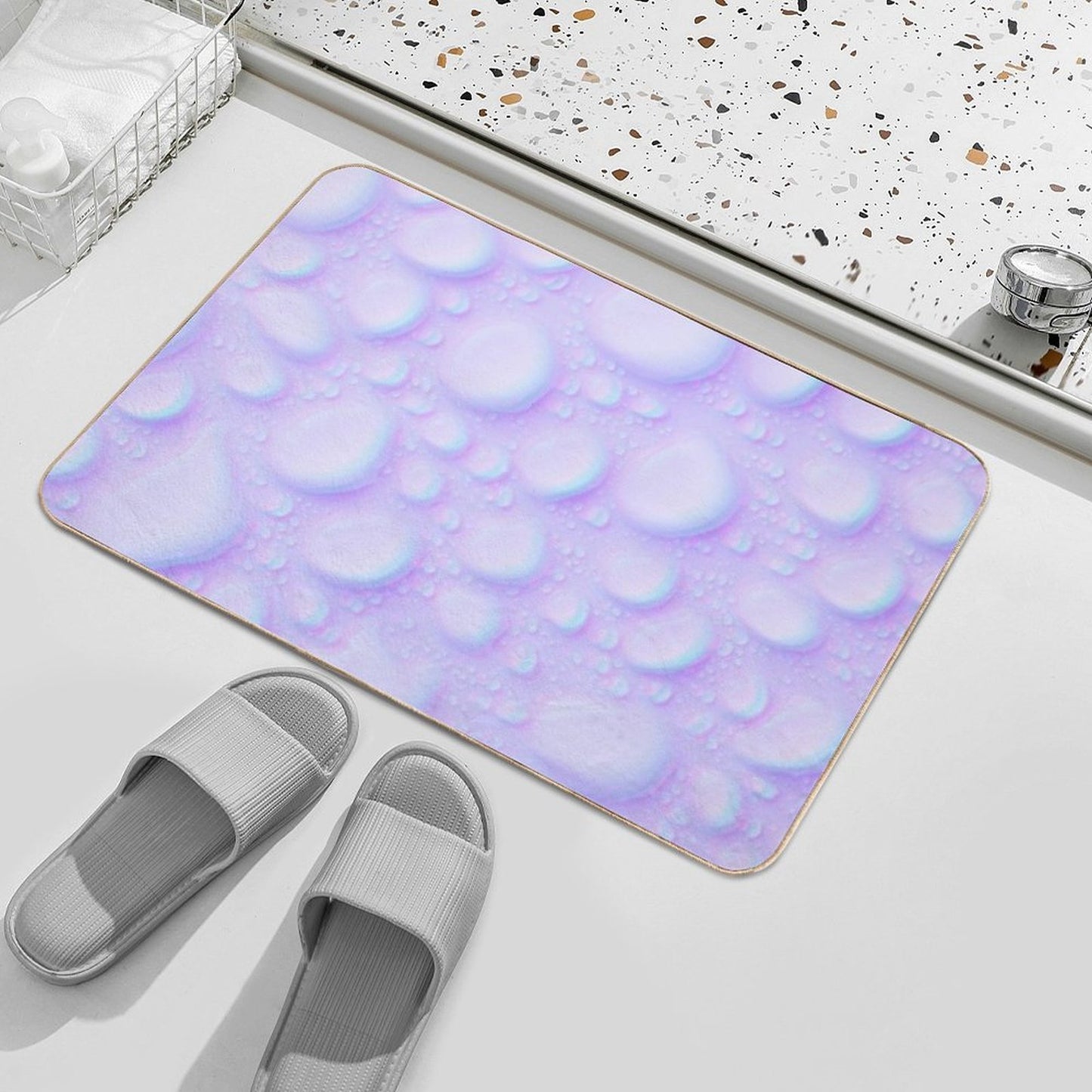 Lavender Glitch Drops Long-Lasting Bath Mat