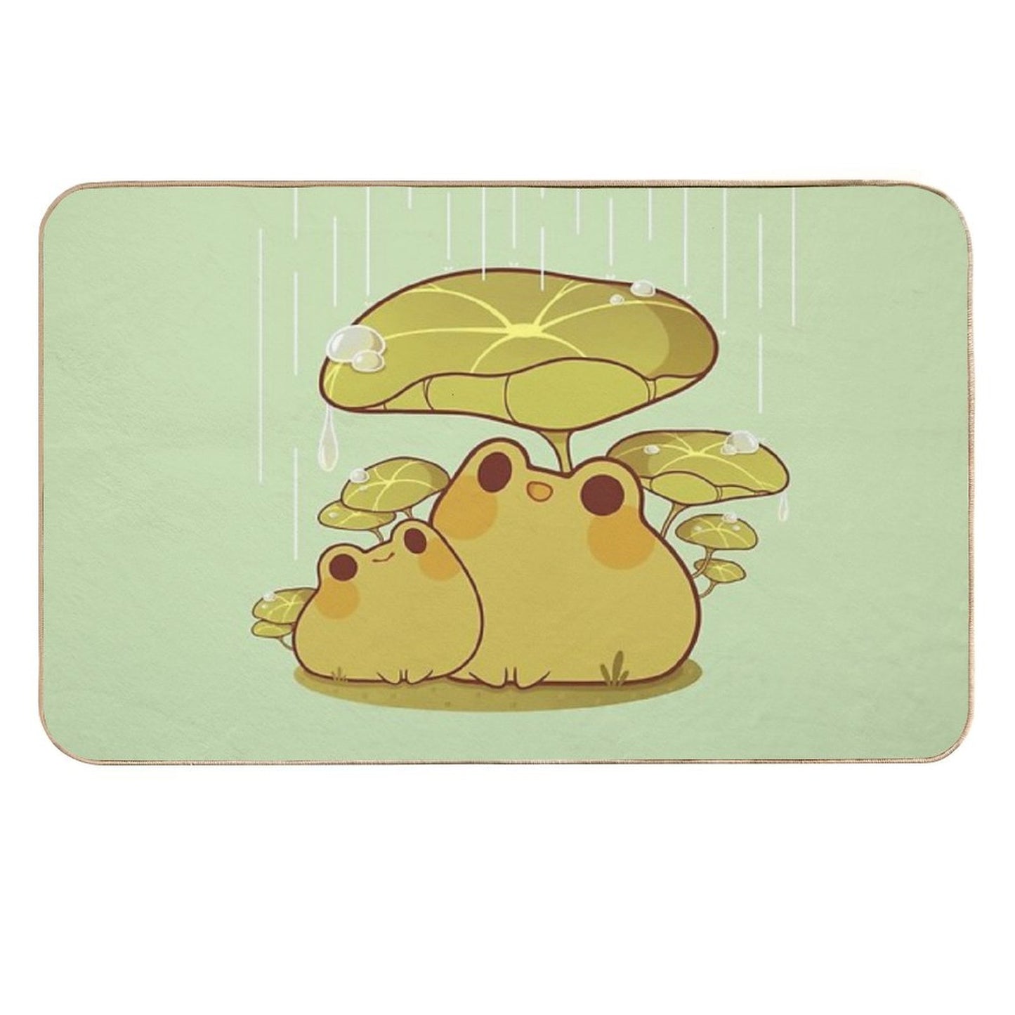Froggies Together in The Rain Absorbent Bath Mat