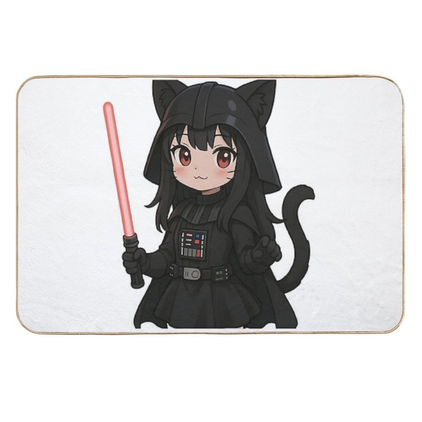 Kawaii Darth Vader Cat Girl Stain-Proof Bath Mat