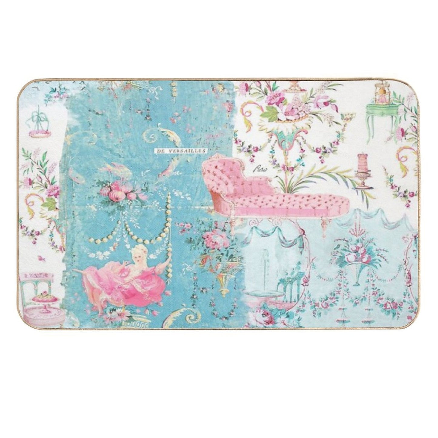 Marie Antoinette, Versailles, Tattered And Torn Art Print Stain-Proof Bath Mat