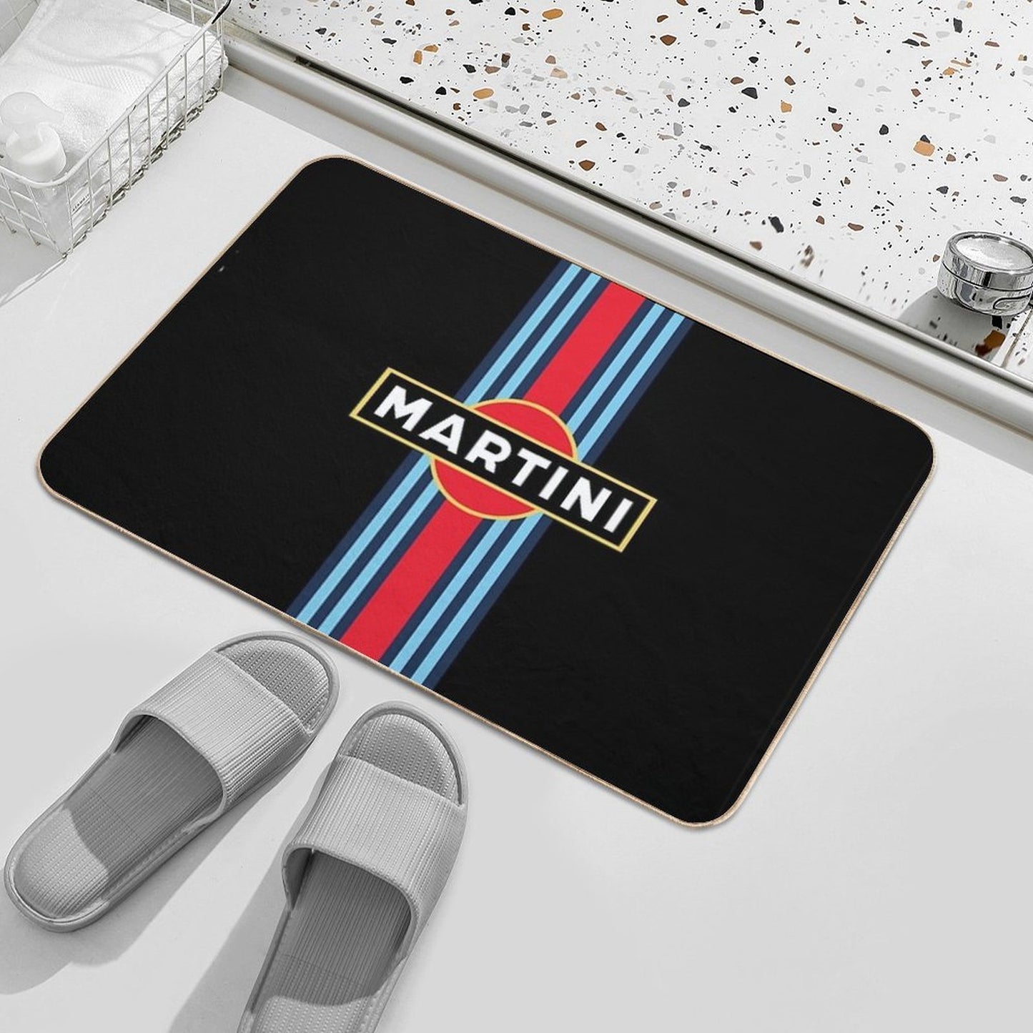 Martini Racing Stripe High-Traffic Bath Mat