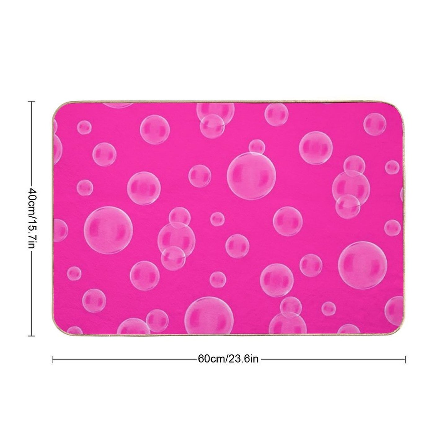Pink Bubbles Circle Shapes Random Pattern Designs Odorless Bath Mat