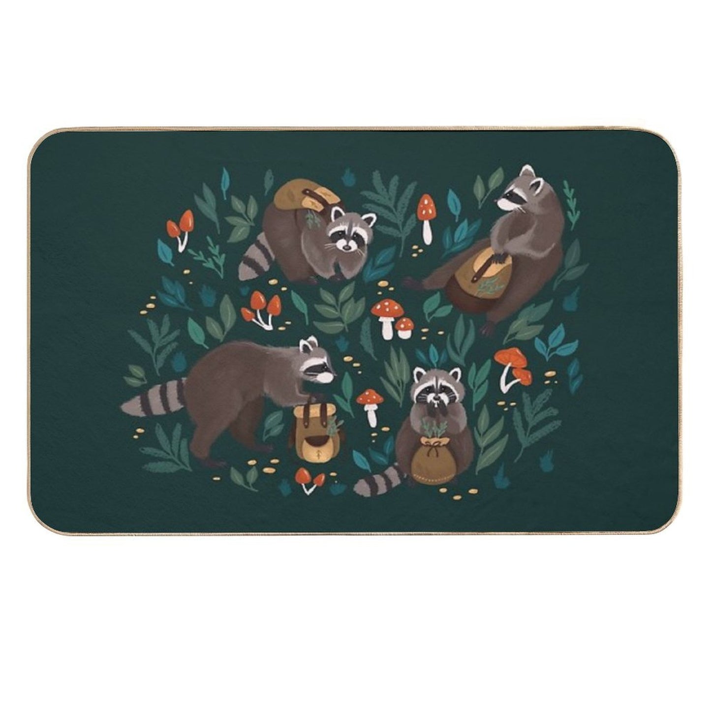Raccoons Green Multi-Purpose Bath Mat