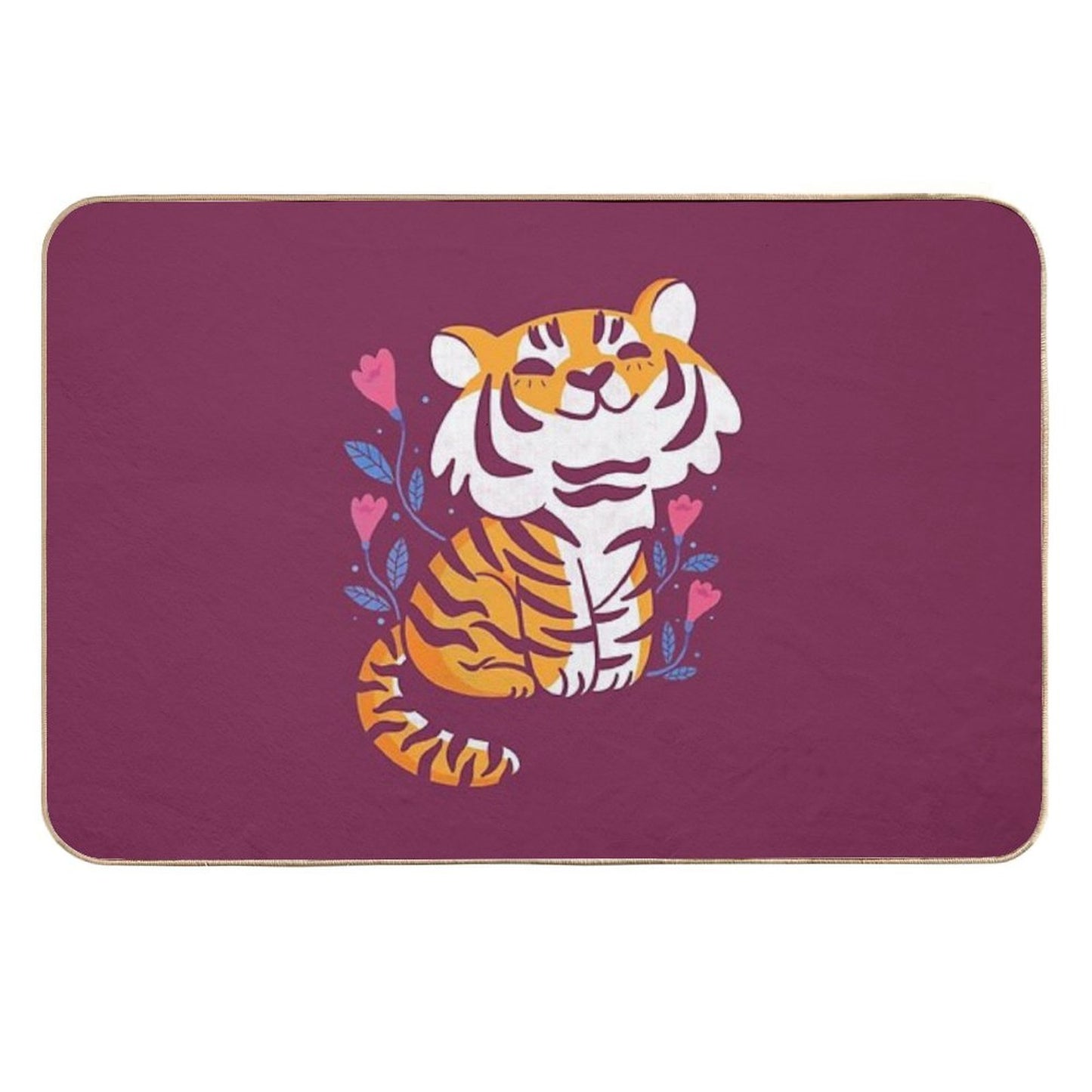Flower Tiger Anti-Trip Bath Mat