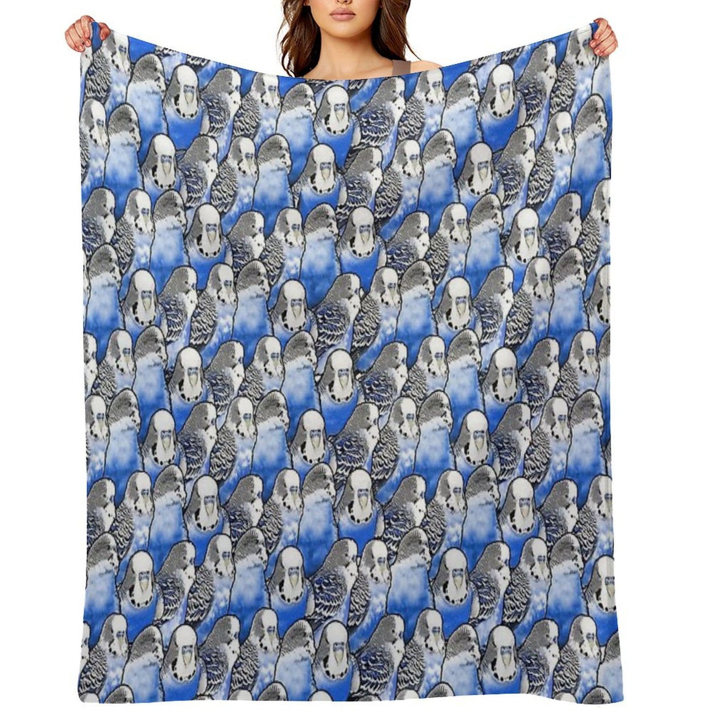 Budgie Blue Pattern All-season Throw Blanket
