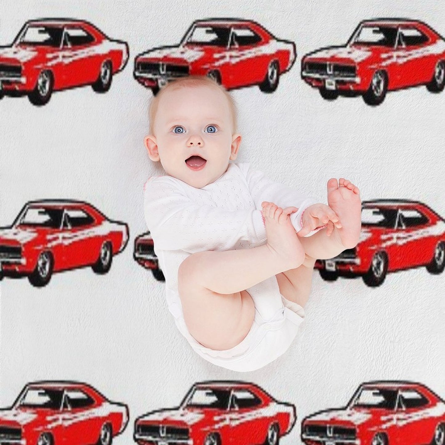 Red 1969 DC Muscle Car Wrinkle-free Throw Blanket